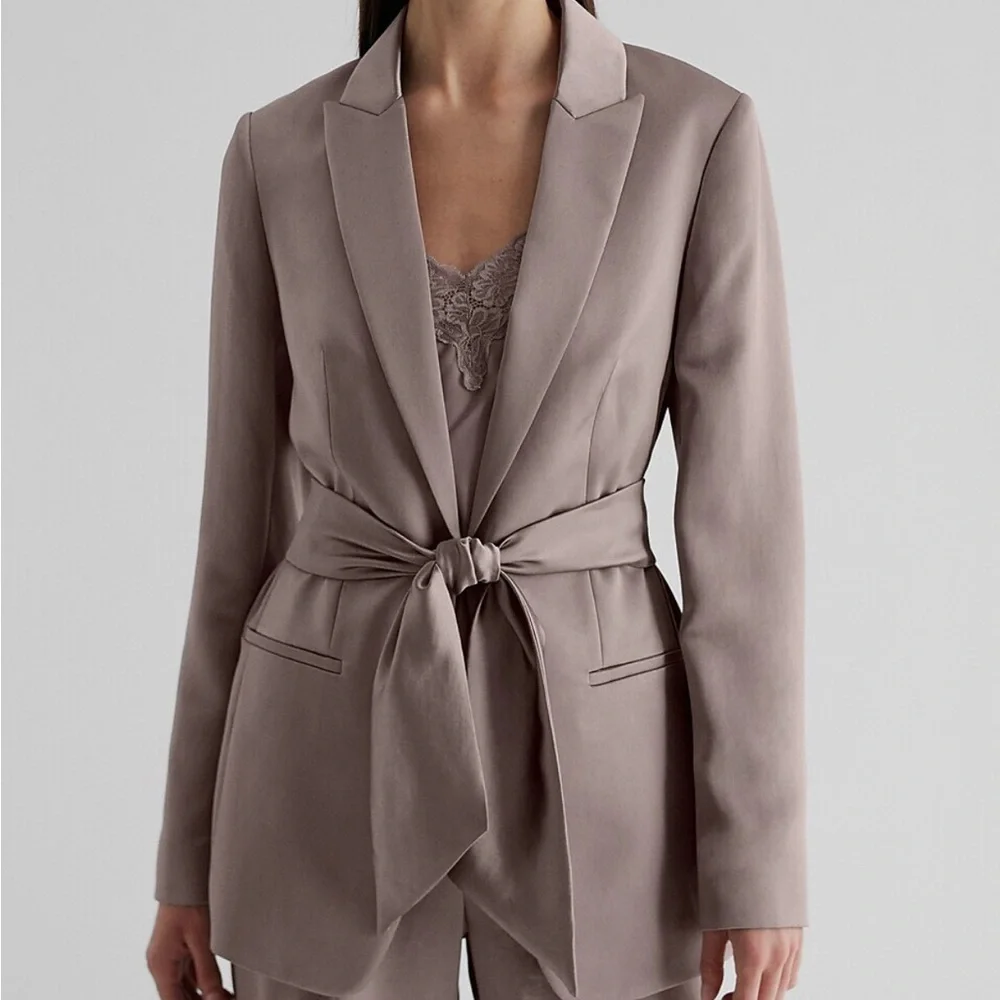 Express Satin Gray Blazer - Picture 1 of 8